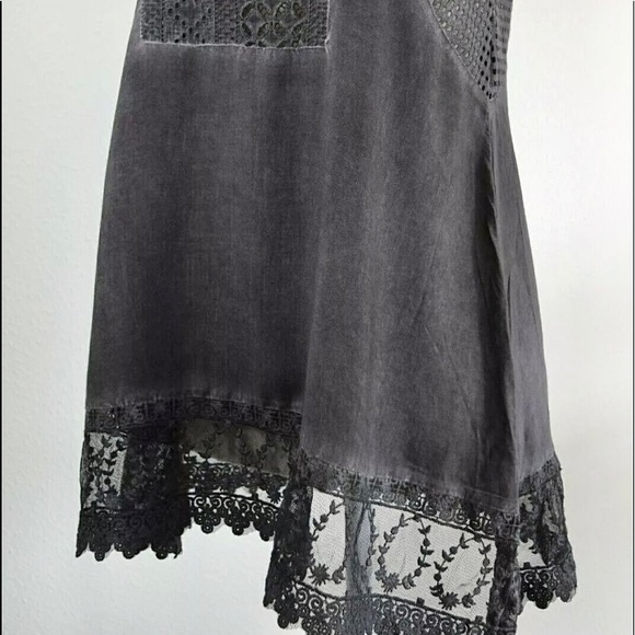 NEW Agnes & Dora Eyelet Tunic Sleeveless Gray Embroidered Lace Top-XS (0… - Picture 2 of 12
